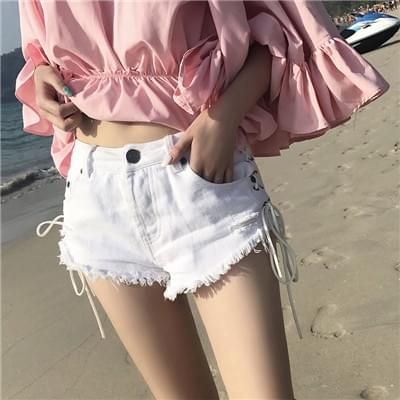 白色牛仔褲短褲