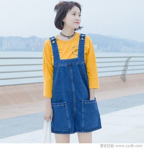 牛仔的不羈+背帶的活力=青春啊